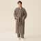 Thickened Flannel Robe Pants Pajamas Set Striped Coral Velvet Couples Bathrobe Winter Homewear 11