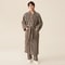 Thickened Flannel Robe Pants Pajamas Set Striped Coral Velvet Couples Bathrobe Winter Homewear 11