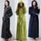Extra Long Winter Coral Fleece Bathrobe Hooded Warm Kimono Cozy Shower Robe For Women 0