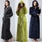 Extra Long Winter Coral Fleece Bathrobe Hooded Warm Kimono Cozy Shower Robe For Women 0