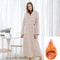 Extra Long Winter Coral Fleece Bathrobe Hooded Warm Kimono Cozy Shower Robe For Women 3