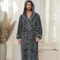 Luxury Cotton Flannel Couples Bathrobe Warm Open Weave Winter Sleepwear Comfort Nightwear 0