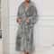 Luxury Cotton Flannel Couples Bathrobe Warm Open Weave Winter Sleepwear Comfort Nightwear 2