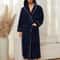 Luxury Cotton Flannel Couples Bathrobe Warm Open Weave Winter Sleepwear Comfort Nightwear 7