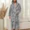 Luxury Cotton Flannel Couples Bathrobe Warm Open Weave Winter Sleepwear Comfort Nightwear 8