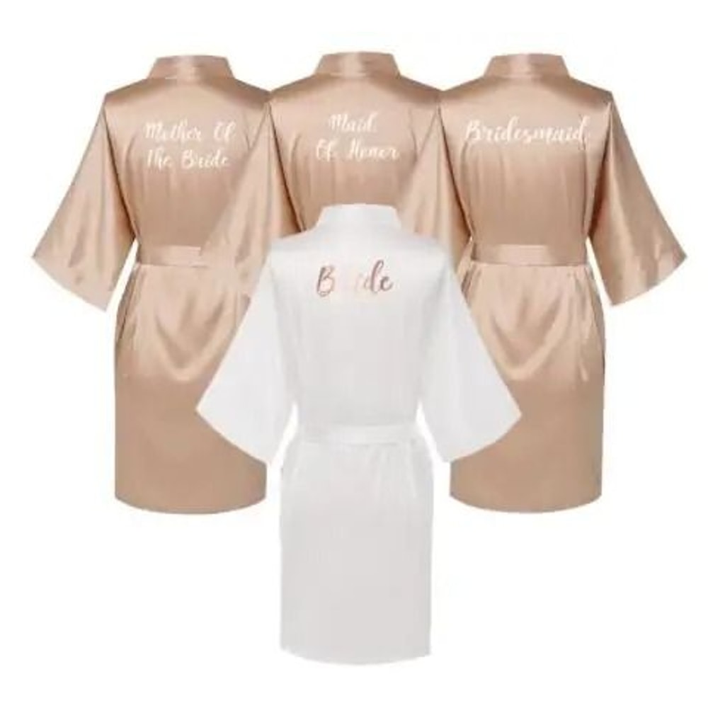 Plus Size Satin Silk Wedding Robes Elegant Bride Bridesmaid Gown For Maid Of Honor 0