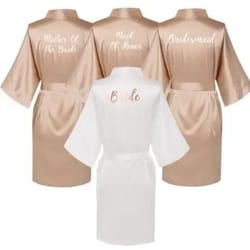 plus size satin silk wedding robes – elegant bride & bridesmaid gown for maid of honor