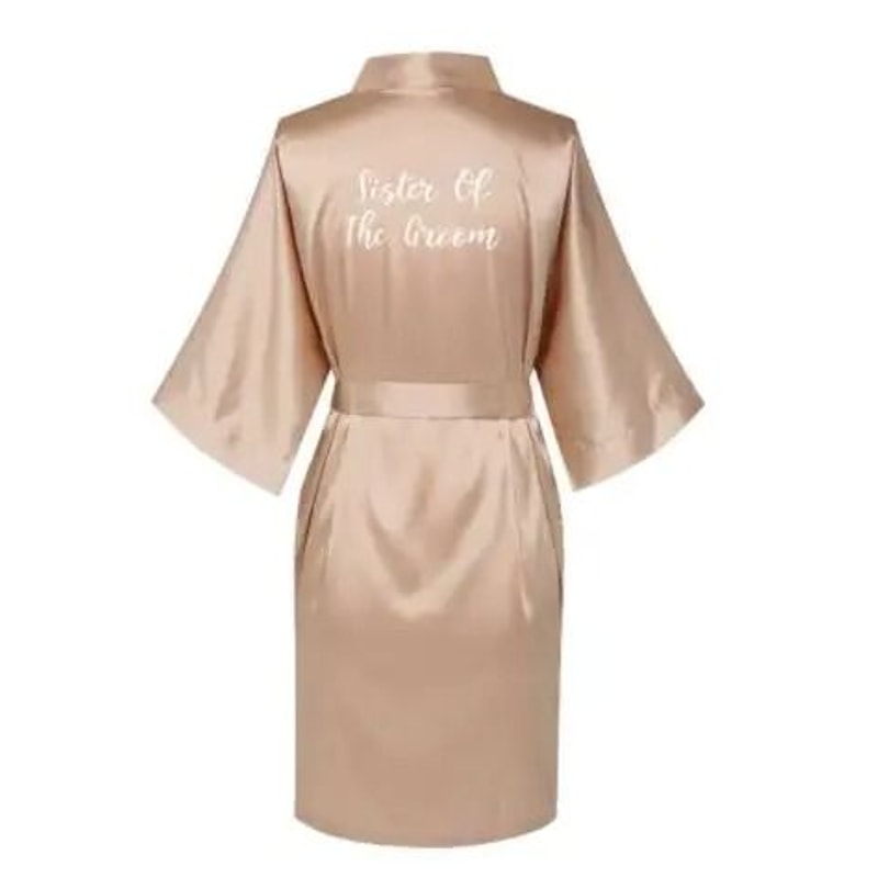Plus Size Satin Silk Wedding Robes Elegant Bride Bridesmaid Gown For Maid Of Honor 3
