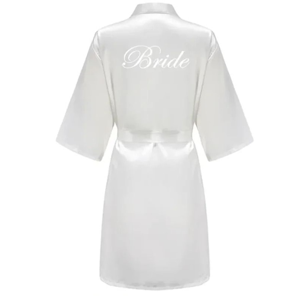 Plus Size Satin Silk Wedding Robes Elegant Bride Bridesmaid Gown For Maid Of Honor 7