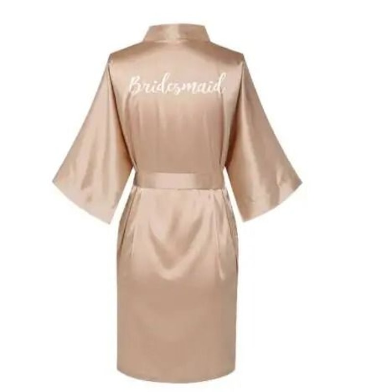 Plus Size Satin Silk Wedding Robes Elegant Bride Bridesmaid Gown For Maid Of Honor 11