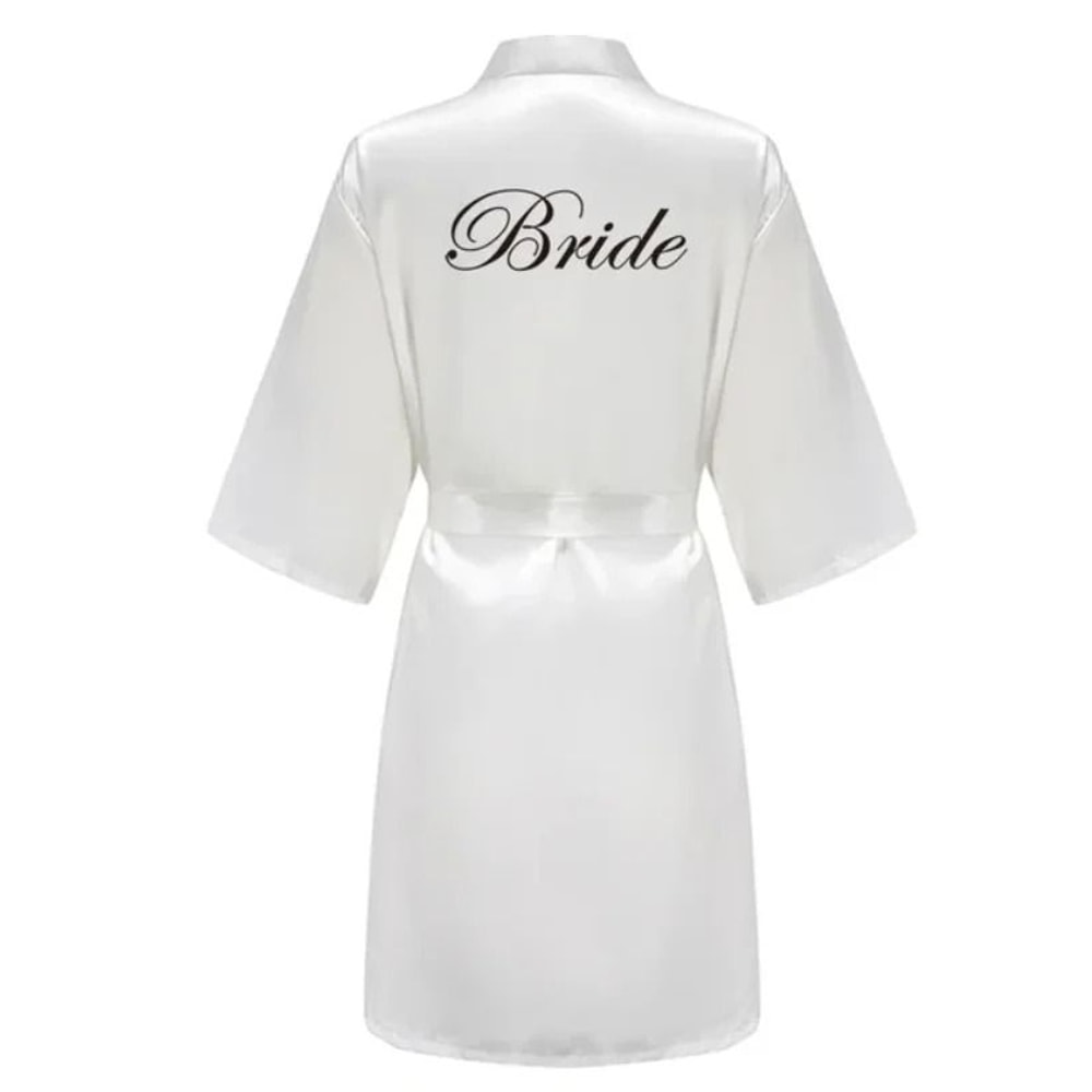 Plus Size Satin Silk Wedding Robes Elegant Bride Bridesmaid Gown For Maid Of Honor 13