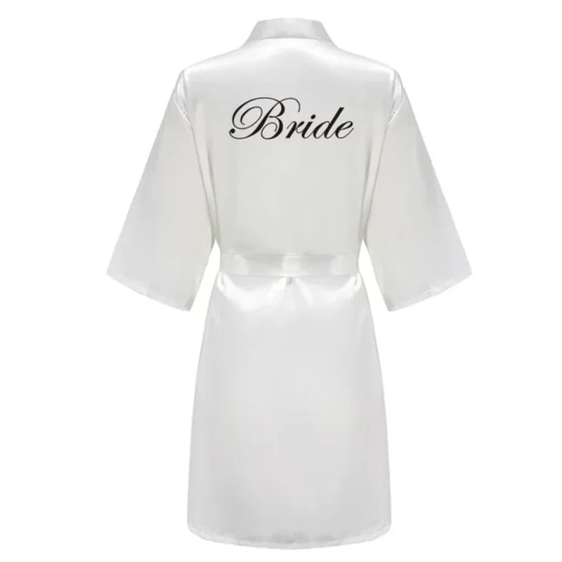 Plus Size Satin Silk Wedding Robes Elegant Bride Bridesmaid Gown For Maid Of Honor 13