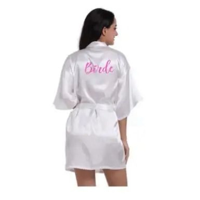 Plus Size Satin Silk Wedding Robes Elegant Bride Bridesmaid Gown For Maid Of Honor 14