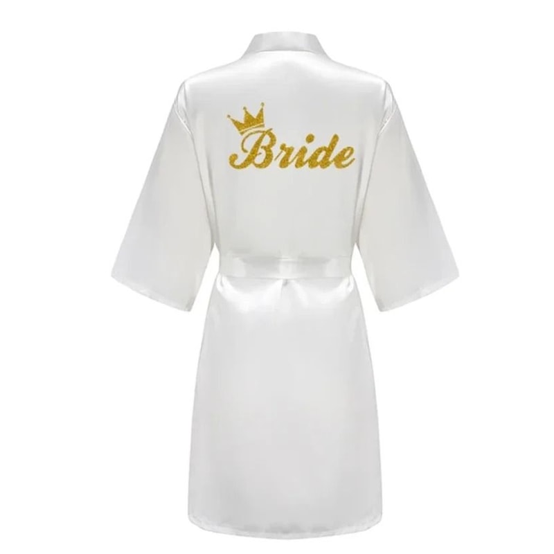 Plus Size Satin Silk Wedding Robes Elegant Bride Bridesmaid Gown For Maid Of Honor 15