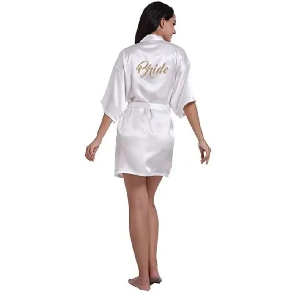 Plus Size Satin Silk Wedding Robes Elegant Bride Bridesmaid Gown For Maid Of Honor 16