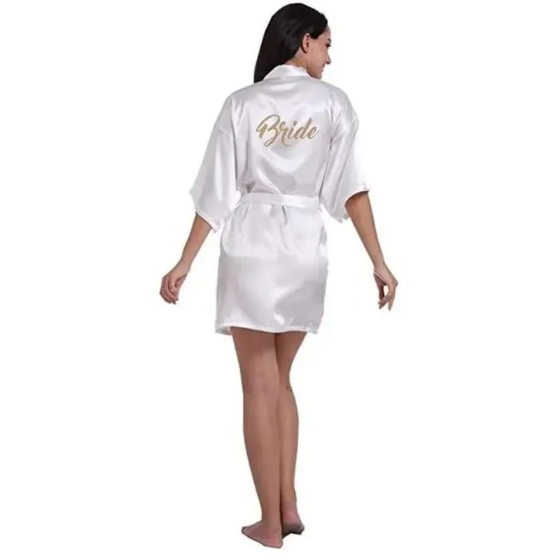 Plus Size Satin Silk Wedding Robes Elegant Bride Bridesmaid Gown For Maid Of Honor 16