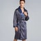 Plus Size Mens Navy Blue Stripe Kimono Summer Satin Bathrobe Luxury Home Lounge Wear 7