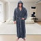 Mens Premium Hooded Flannel Bathrobe Long QuickDry Sleepwear Soft Fluffy Home Gown 1