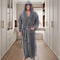 Mens Premium Hooded Flannel Bathrobe Long QuickDry Sleepwear Soft Fluffy Home Gown 3