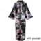 Large Size Peacock Print Kimono Bathrobe Elegant Flower Satin Long Robe Loose Loungewear Nightgow 9