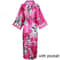 Large Size Peacock Print Kimono Bathrobe Elegant Flower Satin Long Robe Loose Loungewear Nightgow 13