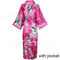 Large Size Peacock Print Kimono Bathrobe Elegant Flower Satin Long Robe Loose Loungewear Nightgow 13