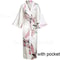 Large Size Peacock Print Kimono Bathrobe Elegant Flower Satin Long Robe Loose Loungewear Nightgow 8