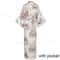 Large Size Peacock Print Kimono Bathrobe Elegant Flower Satin Long Robe Loose Loungewear Nightgow 24