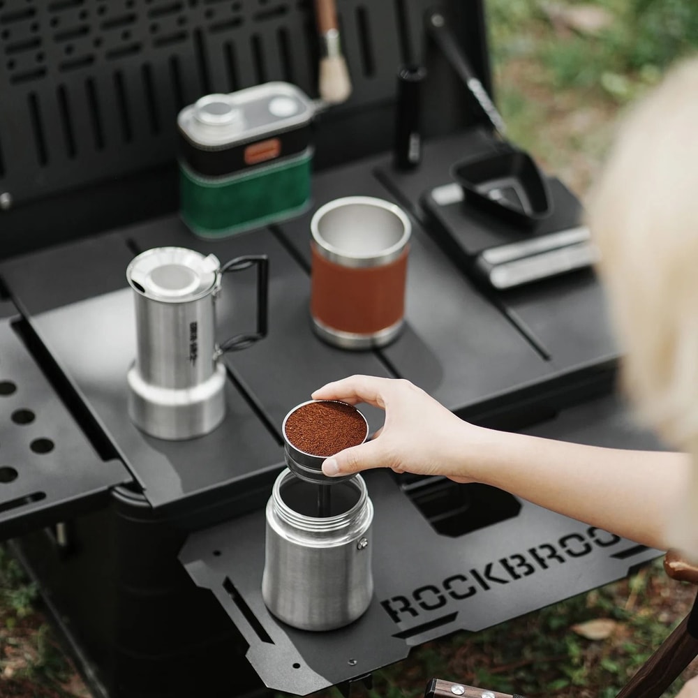 MHW3BOMBER 350ml Stainless Steel Moka Pot Integrated Coffee Maker Camping Espresso Pot 5