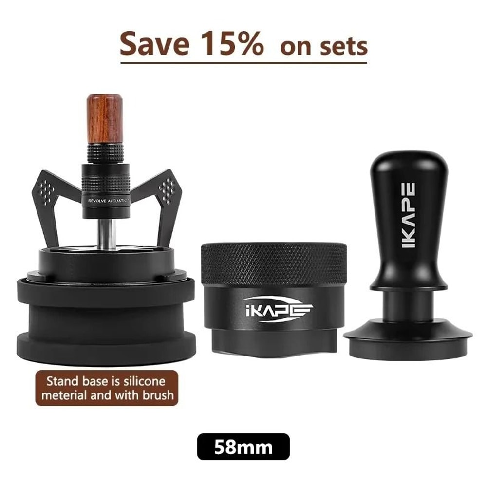 IKAPE Rotary WDT Tool Professional Espresso Distribution Stirrer With 10 Needles Brush Stand 13