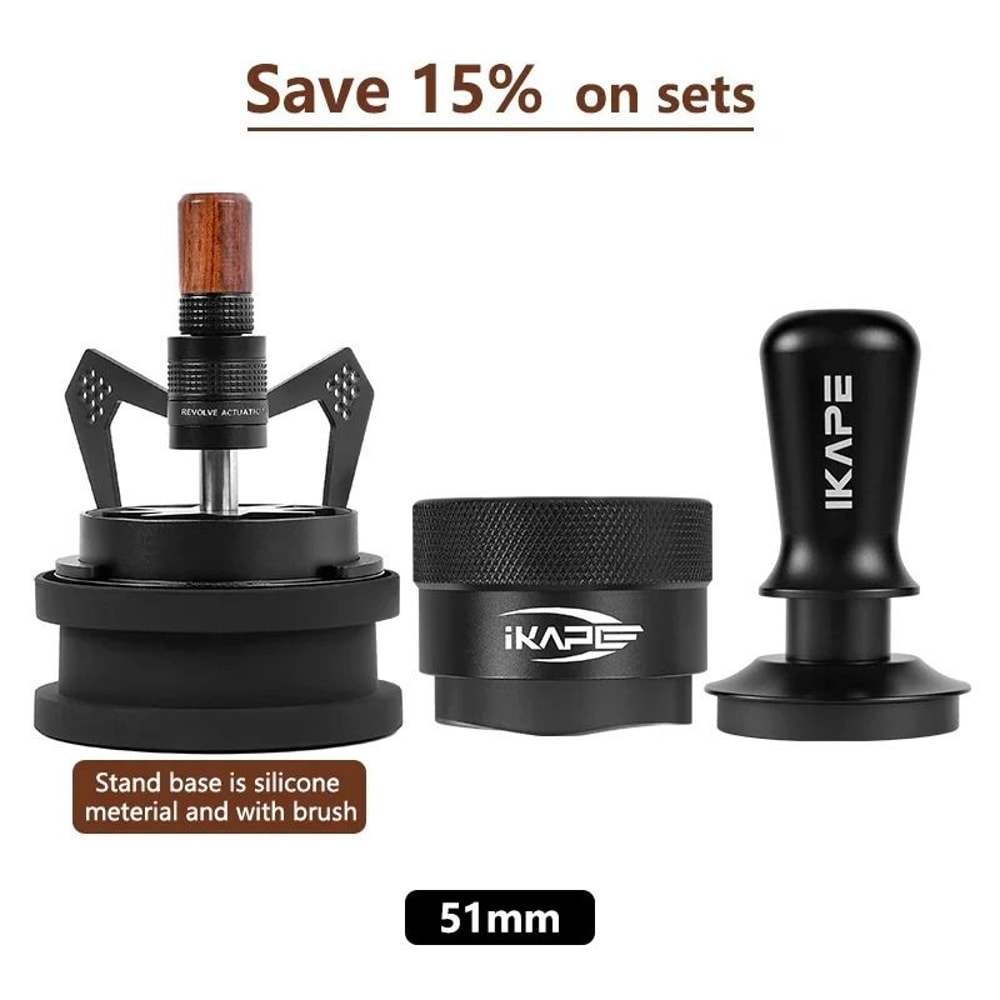 IKAPE Rotary WDT Tool Professional Espresso Distribution Stirrer With 10 Needles Brush Stand 8