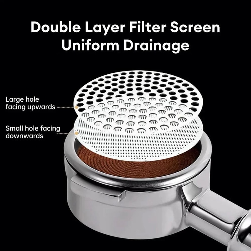 Professional Espresso Puck Screen Reusable Double Metal Fine Mesh Heat Resistant Coffee Filter 2