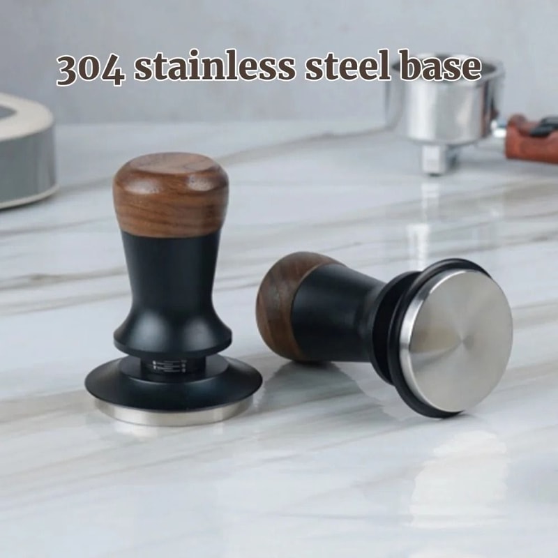 Walnut Wood Coffee Tamper Professional Espresso Tamper With Constant Pressure For Home Cafe 0