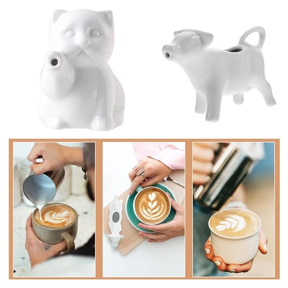 Ceramic Cow Creamer Jug Whimsical Milk Pitcher Coffee Sauce Dispenser Mini Frothing Container 1