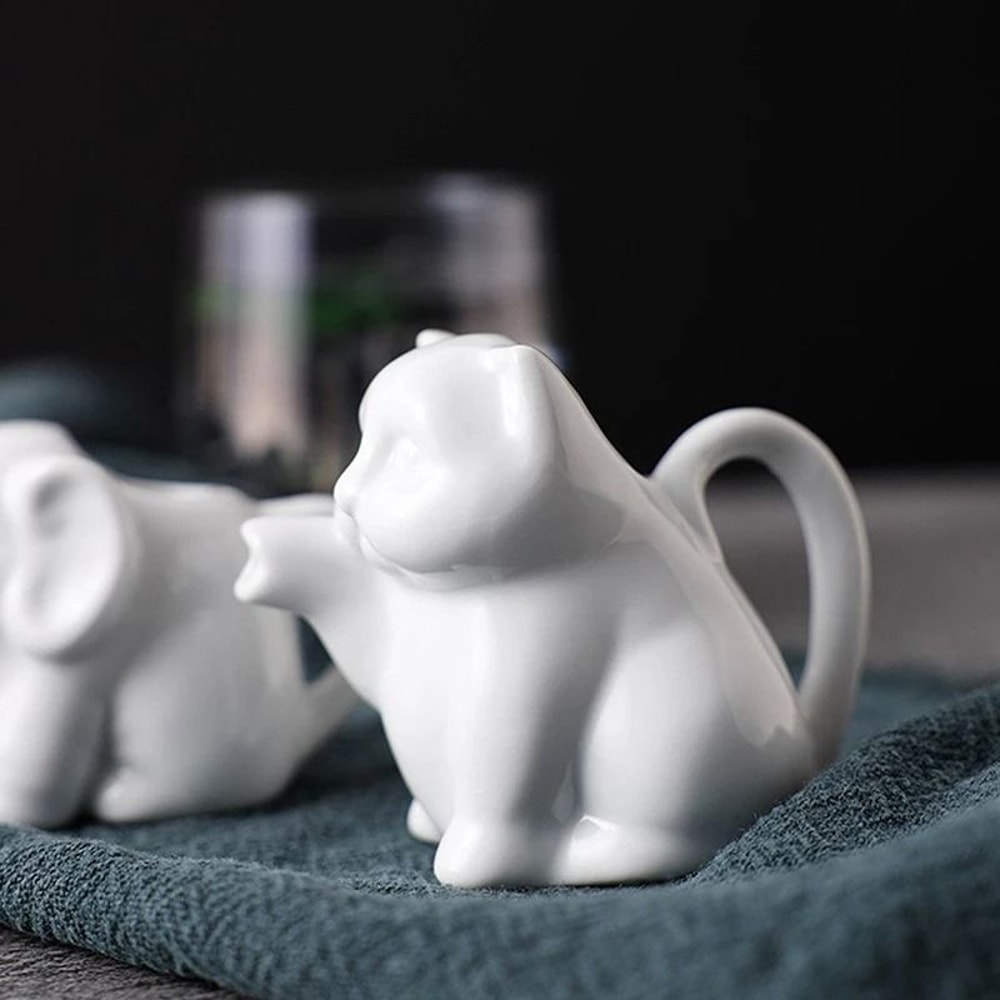 Ceramic Cow Creamer Jug Whimsical Milk Pitcher Coffee Sauce Dispenser Mini Frothing Container 3