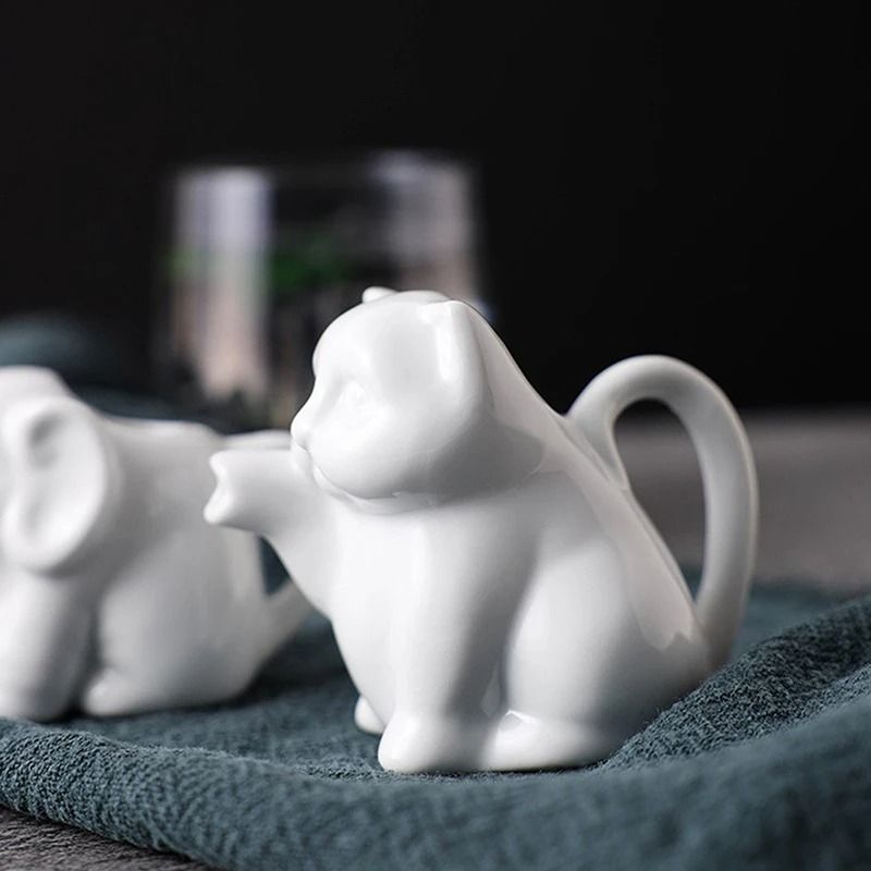 Ceramic Cow Creamer Jug Whimsical Milk Pitcher Coffee Sauce Dispenser Mini Frothing Container 3