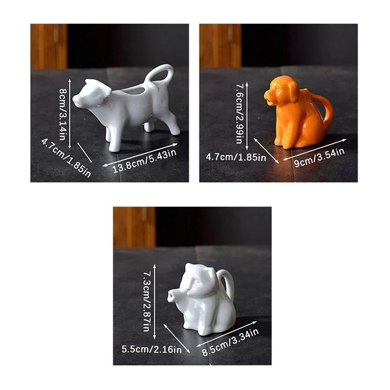 Ceramic Cow Creamer Jug Whimsical Milk Pitcher Coffee Sauce Dispenser Mini Frothing Container 5