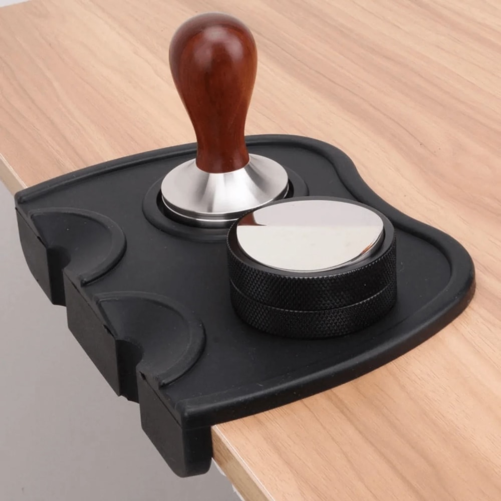 Silicone Espresso Tamper Mat AntiSkid Corner Pad Professional Barista Tamping Tool Holder 1