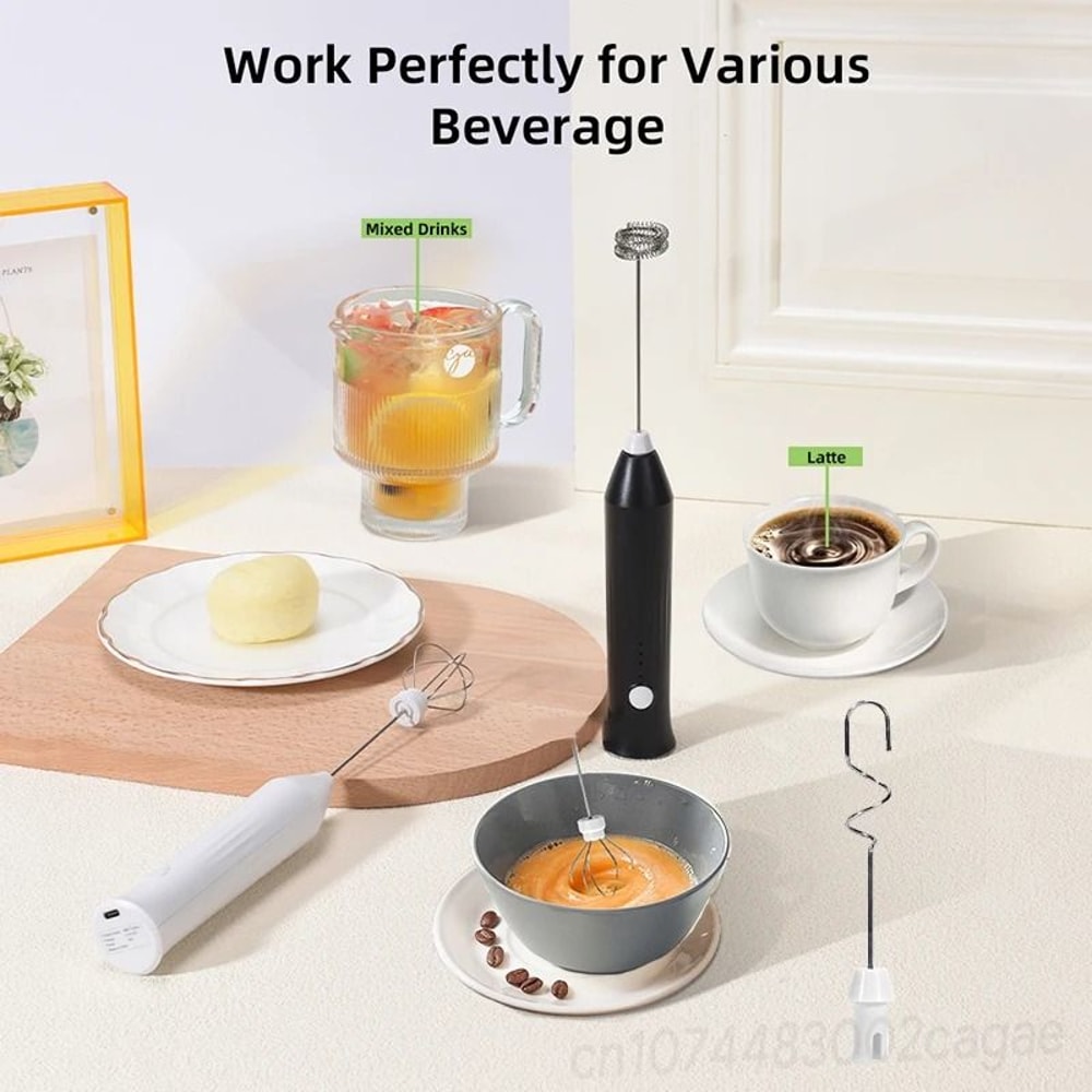 Electric Handheld Milk Frother Automatic Coffee Whisk Mixer Creamer Egg Beater For Kitchen Profes 3