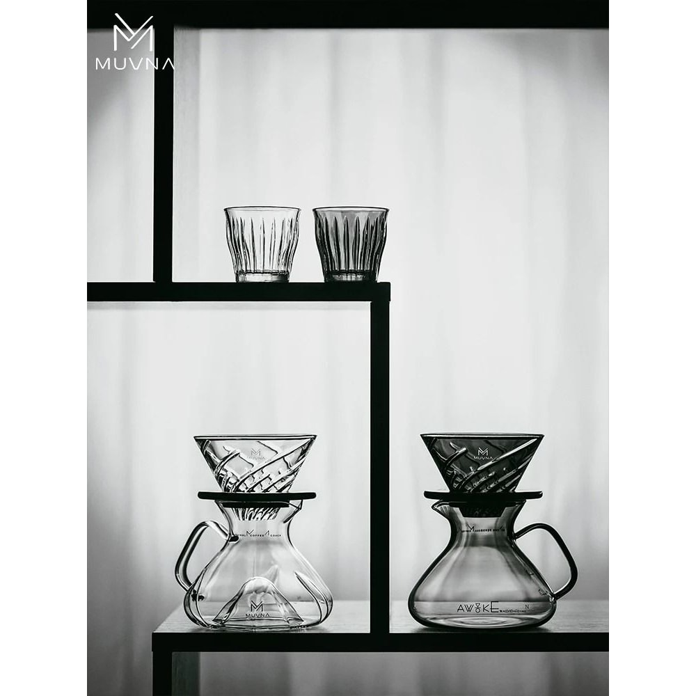 MUVNA TornadoGlow Carafe Sharing Pot 450ml Glass Coffee Brew Utensil With Water Level Display 5