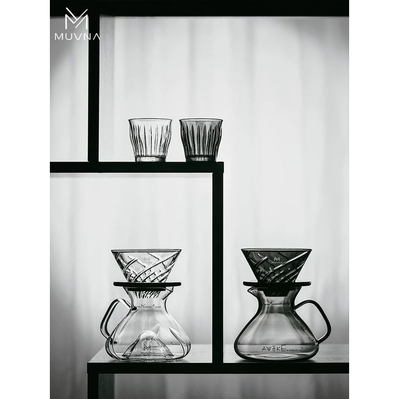 MUVNA TornadoGlow Carafe Sharing Pot 450ml Glass Coffee Brew Utensil With Water Level Display 5