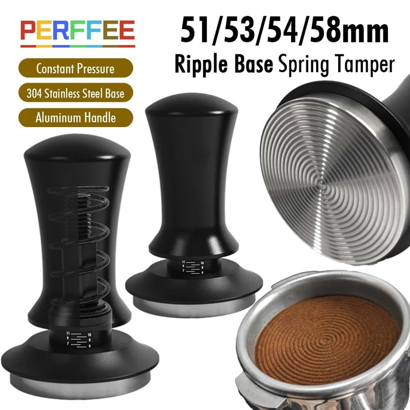 Precision Ripple Base Espresso Tamper Calibrated SpringLoaded Constant Pressure Leveling Tool 5154 0