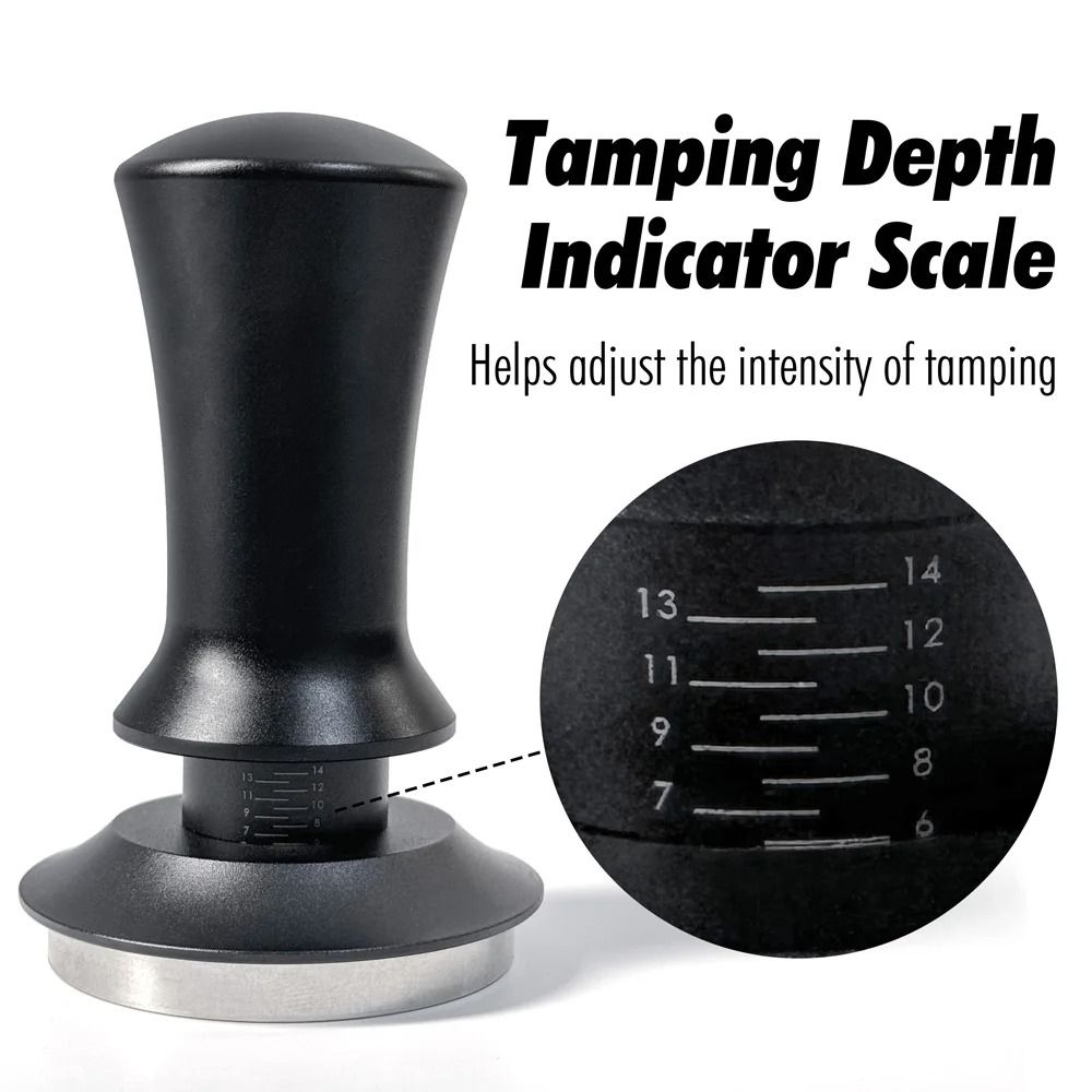 Precision Ripple Base Espresso Tamper Calibrated SpringLoaded Constant Pressure Leveling Tool 5154 1