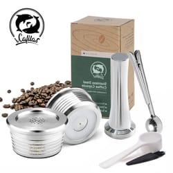 reusable stainless steel coffee capsule – refillable cup filter compatible with delta q machines