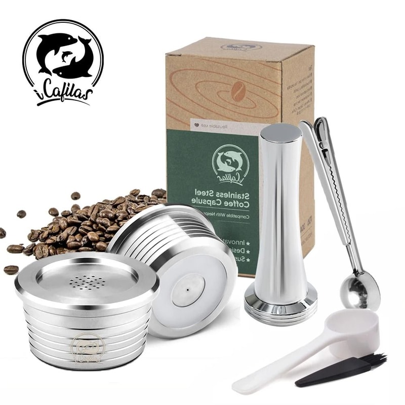 Reusable Stainless Steel Coffee Capsule Refillable Cup Filter Compatible With Delta Q Machines 6