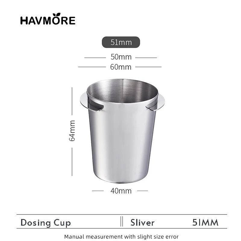 Stainless Steel Coffee Dosing Cup Sniffing Mug WearResistant Espresso Accessory 515358mm 11