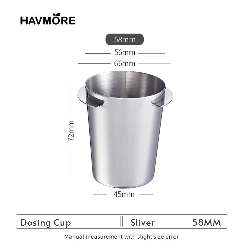 Stainless Steel Coffee Dosing Cup Sniffing Mug WearResistant Espresso Accessory 515358mm 6