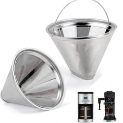 2-pack stainless steel permanent basket filters – replacement filters for cuisinart (10-14 cup) & ninja cfp301 dualbrew
