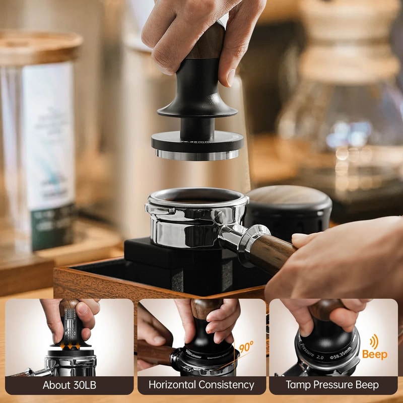 MHW3BOMBER Flash Tamper 20 Series 30lbs Feedback Coffee Distributor Espresso Leveler Tool 1