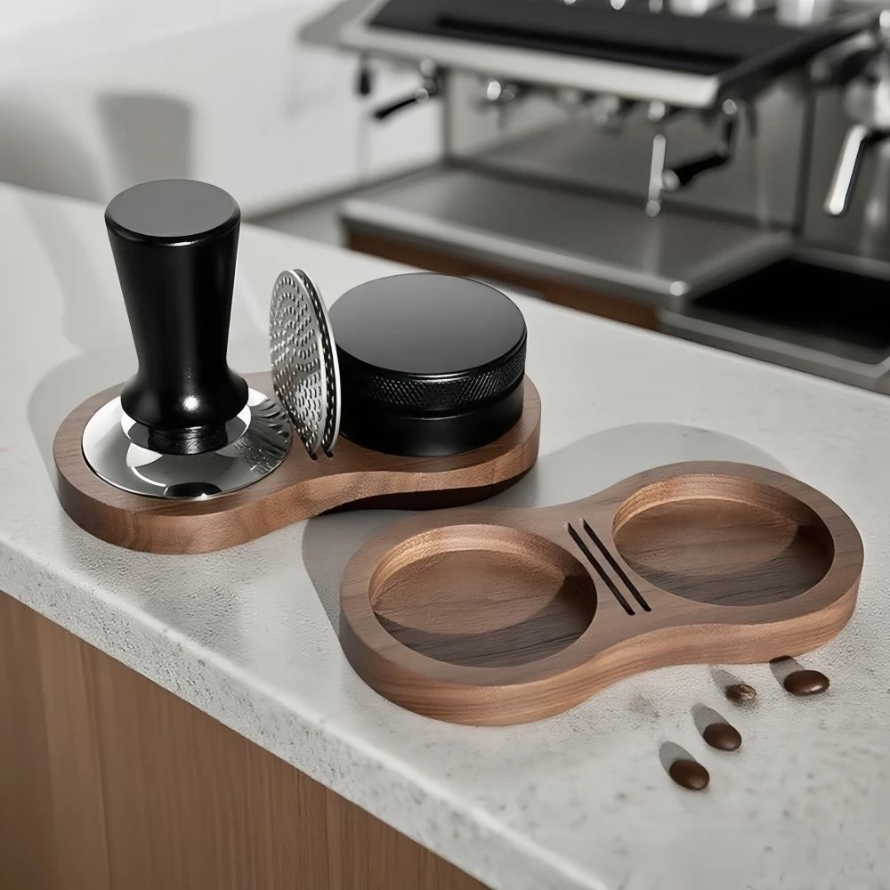 Universal Solid Wood Barista Organizer Professional Storage Station For Coffee Press Hammers And W 0